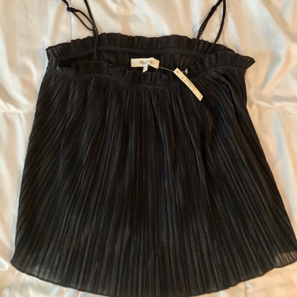 NWT Madewell silky pleated black tank